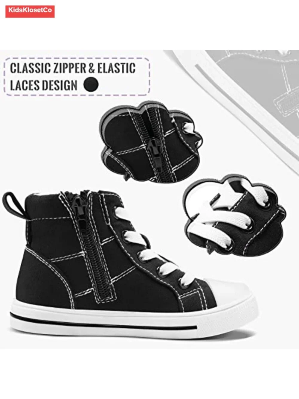 Toddler High Top Sneakers for Boys Girls Kids Canvas Shoes Soft Breathable